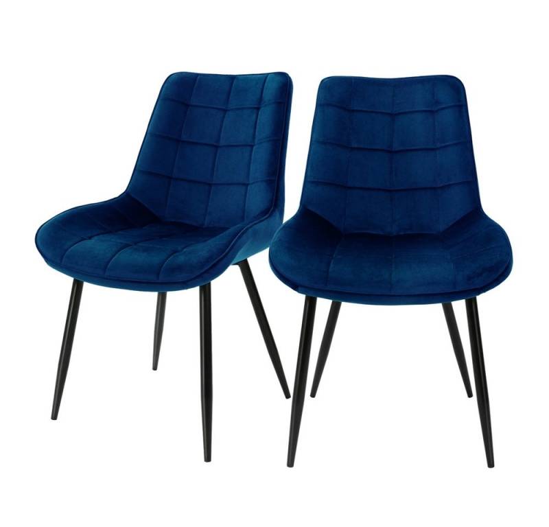 ML-DESIGN Stuhl Esszimmerstühle mit Rückenlehne moderne Design Lounge Küchenstühle (2 St), Polsterstuhl Esstischstühle 2er Set Samtbezug bis 120kg von ML-DESIGN