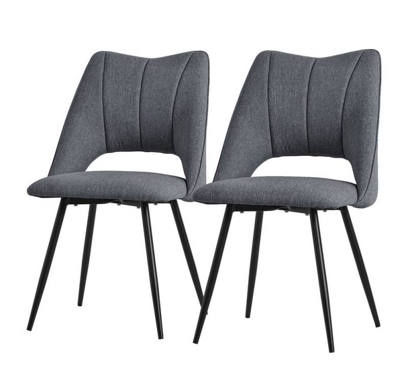 ML-DESIGN Stuhl Esszimmerstühle mit Rückenlehne moderne Design Lounge Küchenstühle, Polsterstuhl Esstischstühle 2er Set Clubsessel Polyester bis 120kg von ML-DESIGN