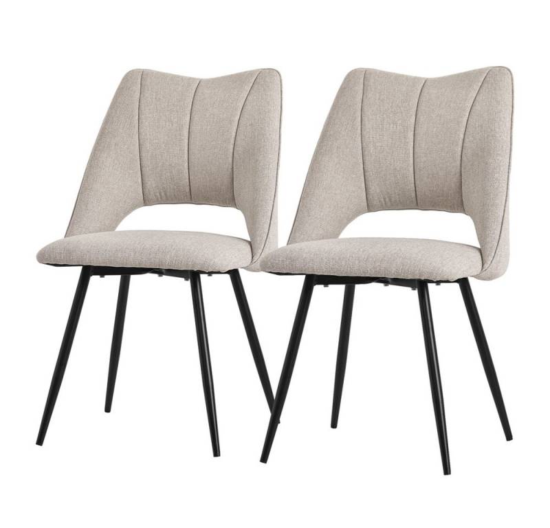 ML-DESIGN Stuhl Esszimmerstühle mit Rückenlehne moderne Design Lounge Küchenstühle, Polsterstuhl Esstischstühle 2er Set Clubsessel Polyester bis 120kg von ML-DESIGN