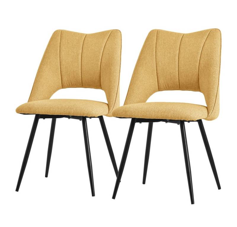 ML-DESIGN Stuhl Esszimmerstühle mit Rückenlehne moderne Design Lounge Küchenstühle (2 St), Polsterstuhl Esstischstühle 2er Set Clubsessel Polyester bis 120kg von ML-DESIGN