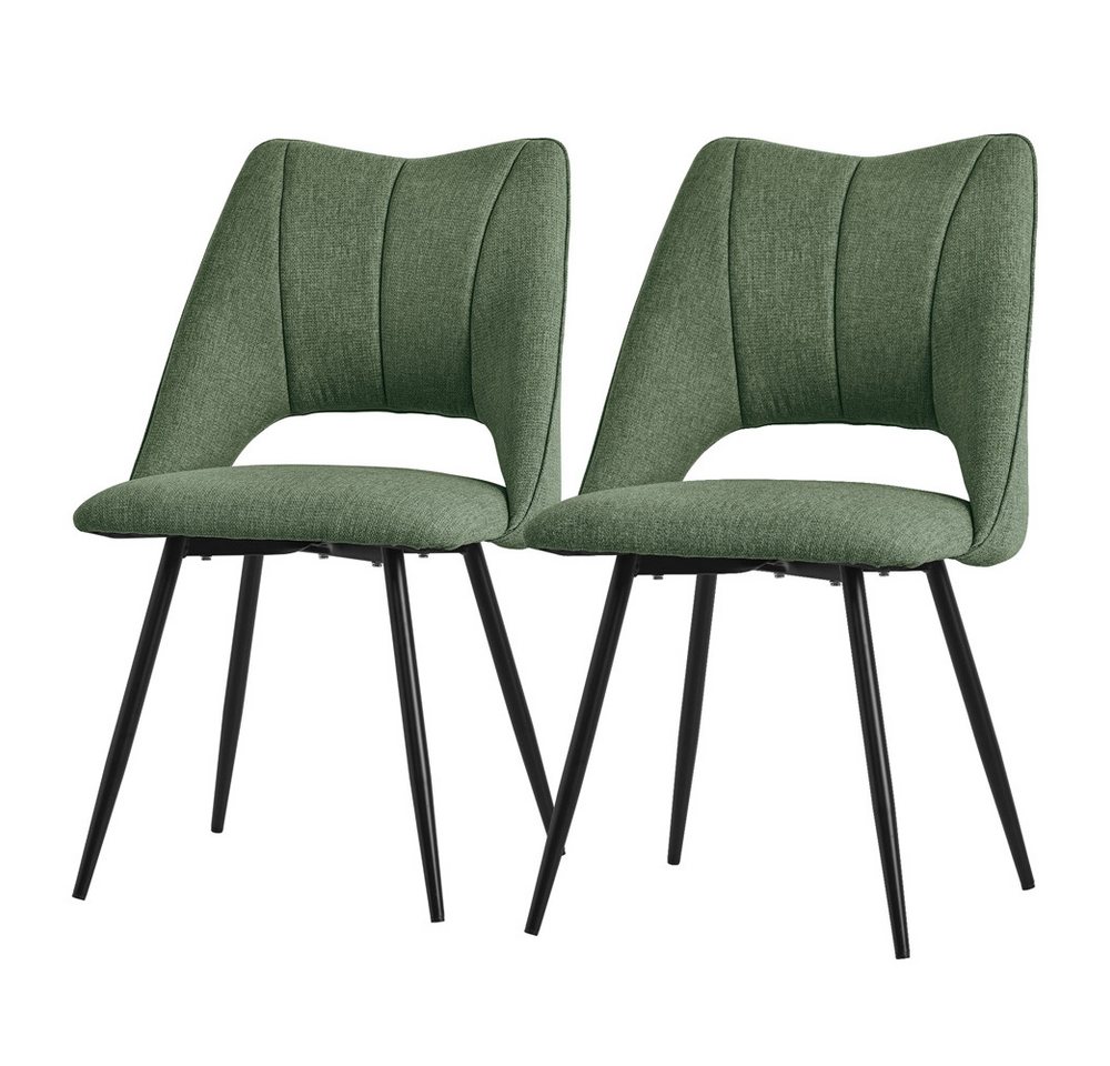 ML-DESIGN Stuhl Esszimmerstühle mit Rückenlehne moderne Design Lounge Küchenstühle (2 St), Polsterstuhl Esstischstühle 2er Set Clubsessel Polyester bis 120kg von ML-DESIGN