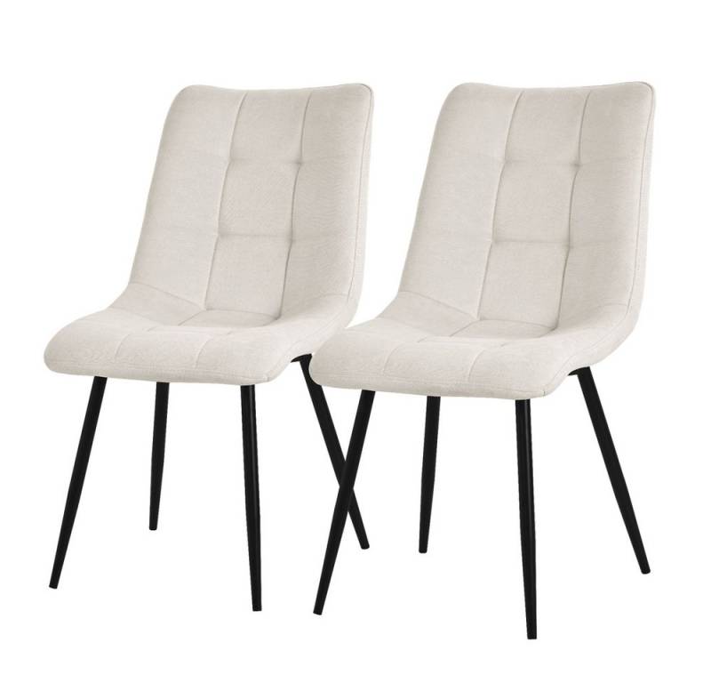 ML-DESIGN Stuhl Esszimmerstühle mit Rückenlehne moderne Design Lounge Küchenstühle (2 St), Polsterstuhl Esstischstühle 2er Set Küchenstuhl Polyester bis 120kg von ML-DESIGN