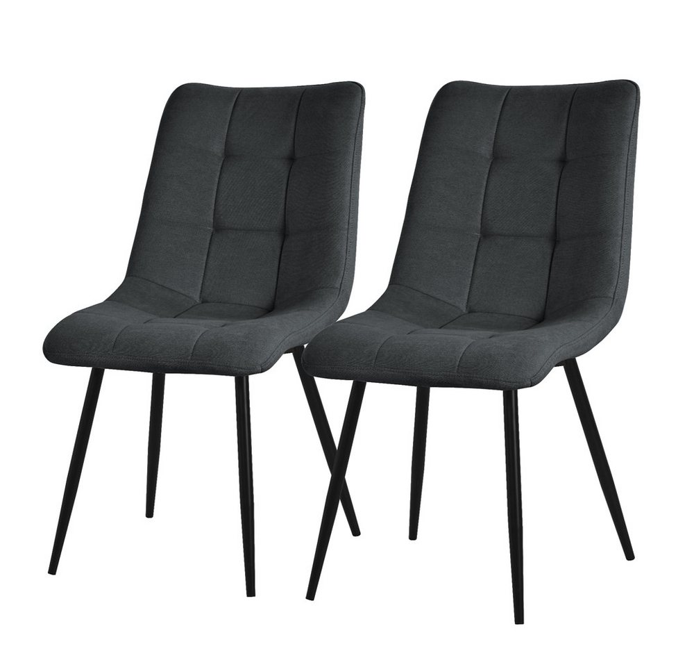 ML-DESIGN Stuhl Esszimmerstühle mit Rückenlehne moderne Design Lounge Küchenstühle (2 St), Polsterstuhl Esstischstühle 2er Set Küchenstuhl Polyester bis 120kg von ML-DESIGN