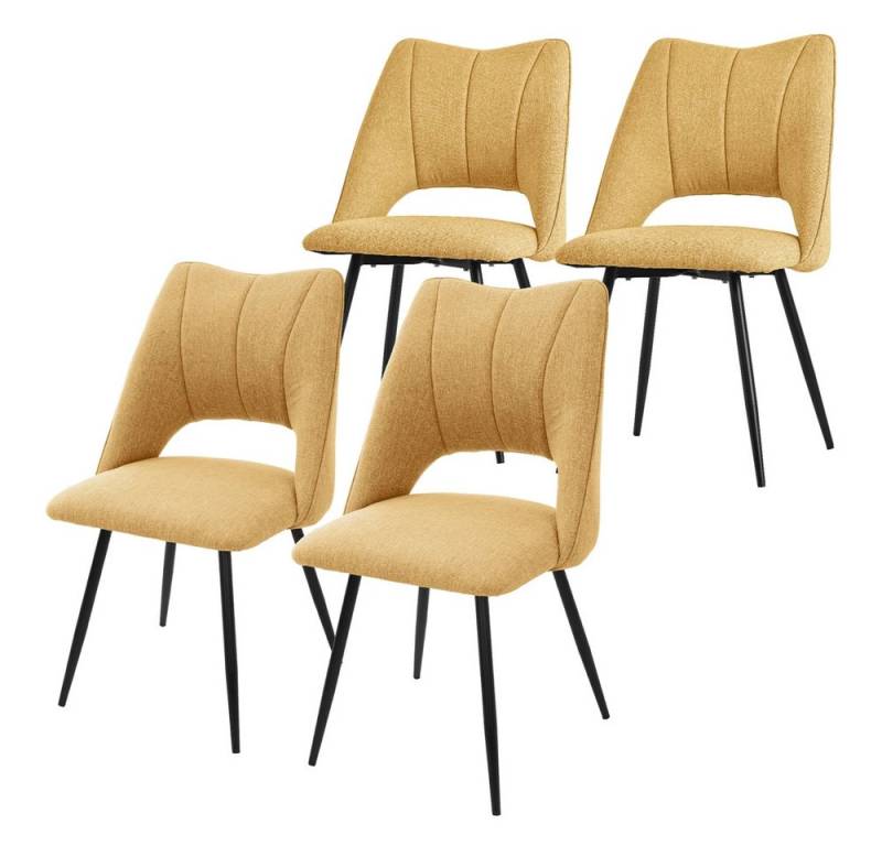 ML-DESIGN Stuhl Esszimmerstühle mit Rückenlehne moderne Design Lounge Küchenstühle (4 St), Polsterstuhl Esstischstühle 4er Set Clubsessel Polyester bis 120kg von ML-DESIGN