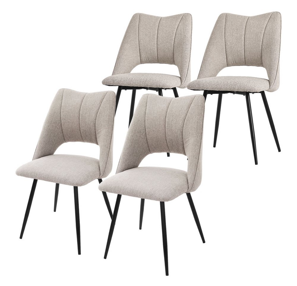 ML-DESIGN Stuhl Esszimmerstühle mit Rückenlehne moderne Design Lounge Küchenstühle (4 St), Polsterstuhl Esstischstühle 4er Set Clubsessel Polyester bis 120kg von ML-DESIGN