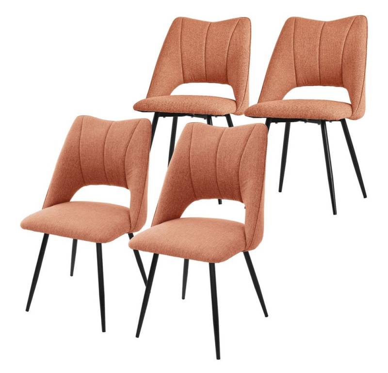 ML-DESIGN Stuhl Esszimmerstühle mit Rückenlehne moderne Design Lounge Küchenstühle (4 St), Polsterstuhl Esstischstühle 4er Set Clubsessel Polyester bis 120kg von ML-DESIGN