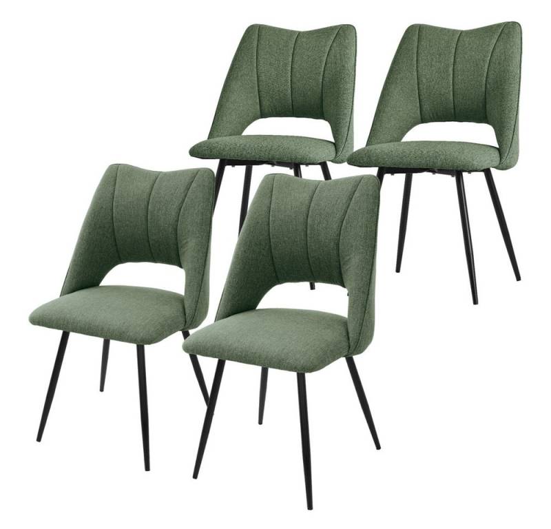 ML-DESIGN Stuhl Esszimmerstühle mit Rückenlehne moderne Design Lounge Küchenstühle (4 St), Polsterstuhl Esstischstühle 4er Set Clubsessel Polyester bis 120kg von ML-DESIGN