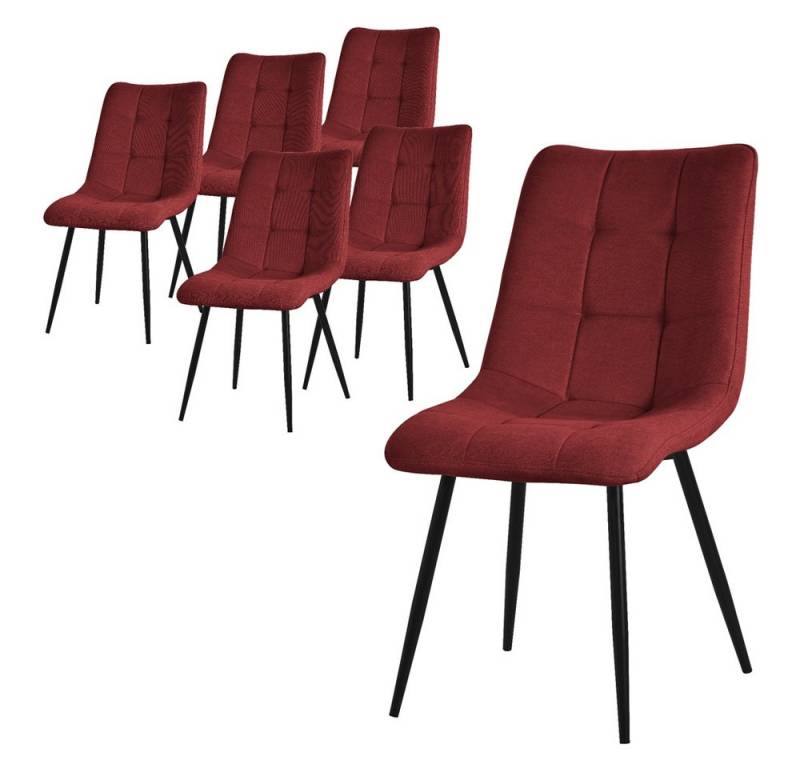 ML-DESIGN Stuhl Esszimmerstühle mit Rückenlehne moderne Design Lounge Küchenstühle (6 St), Polsterstuhl Esstischstühle 6er Set Küchenstuhl Polyester bis 120kg von ML-DESIGN