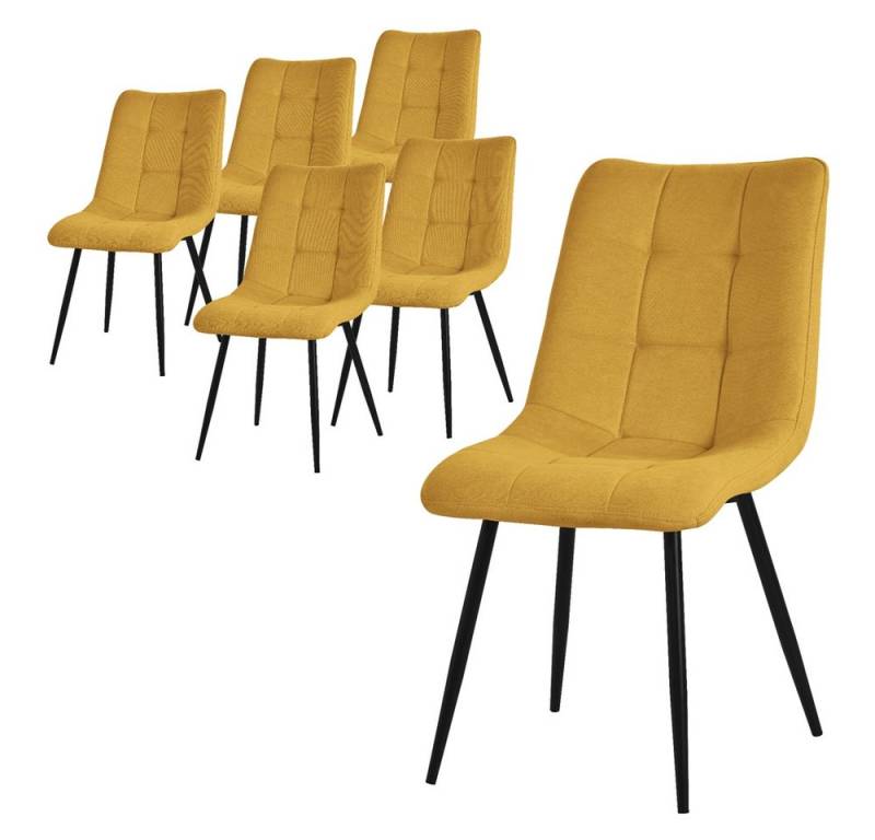 ML-DESIGN Stuhl Esszimmerstühle mit Rückenlehne moderne Design Lounge Küchenstühle (6 St), Polsterstuhl Esstischstühle 6er Set Küchenstuhl Polyester bis 120kg von ML-DESIGN