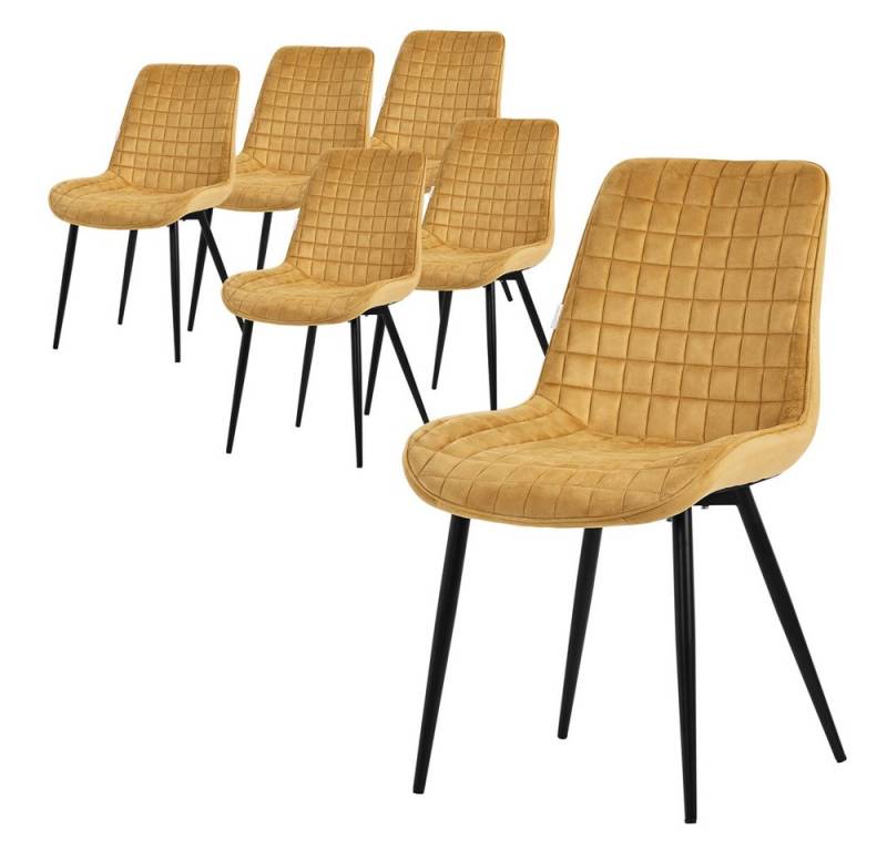 ML-DESIGN Stuhl Esszimmerstühle mit Rückenlehne moderne Design Lounge Küchenstühle (6 St), Polsterstuhl Esstischstühle 6er Set Küchenstuhl Samt von ML-DESIGN