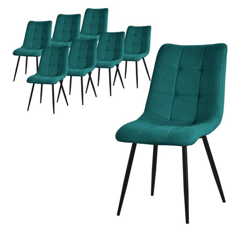 ML-DESIGN Stuhl Esszimmerstühle mit Rückenlehne moderne Design Lounge Küchenstühle (8 St), Polsterstuhl Esstischstühle 8er Set Küchenstuhl Polyester bis 120kg von ML-DESIGN