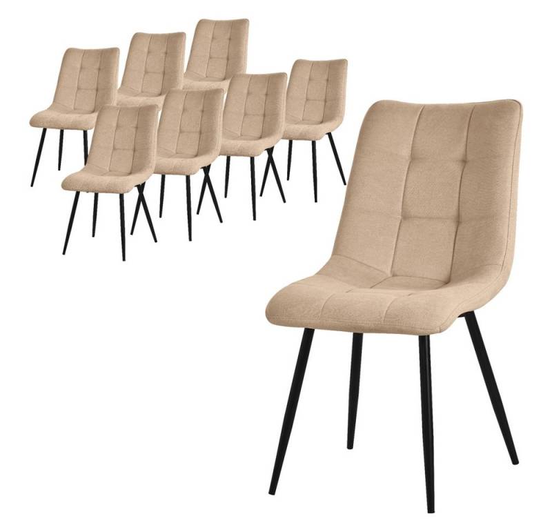 ML-DESIGN Stuhl Esszimmerstühle mit Rückenlehne moderne Design Lounge Küchenstühle (8 St), Polsterstuhl Esstischstühle 8er Set Küchenstuhl Polyester bis 120kg von ML-DESIGN