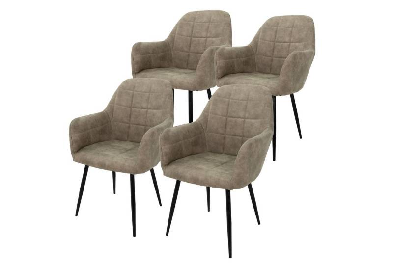 ML-DESIGN Stuhl Esszimmerstuhl ergonomisch & gepolstert, Esstischstuhl mit Rückenlehne (4 St), Wohnzimmerstuhl Olive, PU-Kunstleder Sitzfläche Polsterstuhl von ML-DESIGN