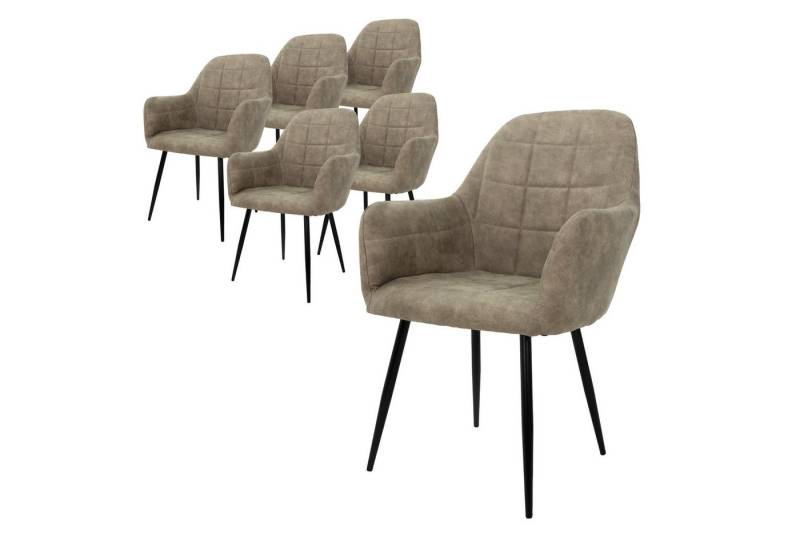 ML-DESIGN Stuhl Esszimmerstuhl ergonomisch & gepolstert, Esstischstuhl mit Rückenlehne (6 St), Wohnzimmerstuhl Olive, PU-Kunstleder Sitzfläche Polsterstuhl von ML-DESIGN