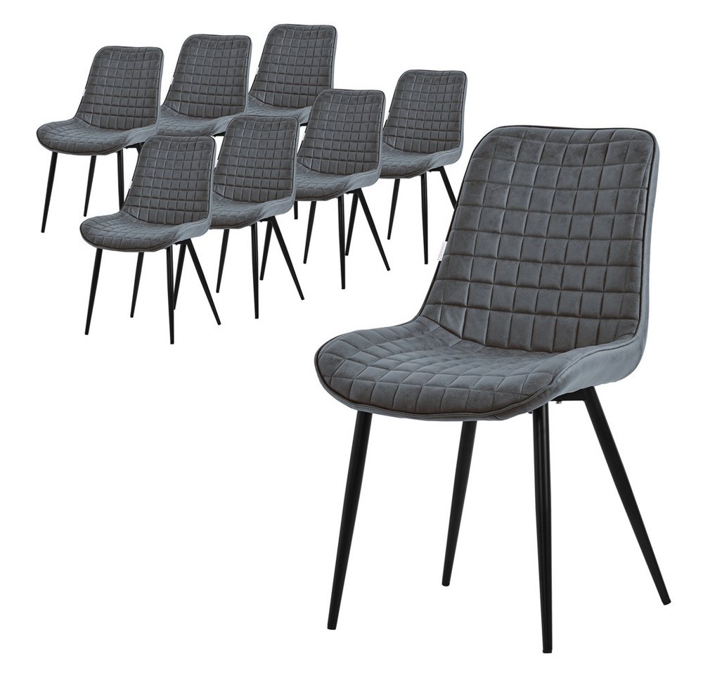 ML-DESIGN Stuhl Esszimmerstuhl mit Rücken- und Armlehne, Polsterstuhl mit Metallbeinen, Küchenstuhl Anthrazit mit Kunstlederbezug Ergonomischer Polsterstuhl ML-DESIGN Stuhl Esszimmerstuhl mit Rücken- und Armlehne, Polsterstuhl mit Metallbeinen, Küchenstuhl Anthrazit mit Kunstlederbezug Ergonomischer Polsterstuhl von ML-DESIGN