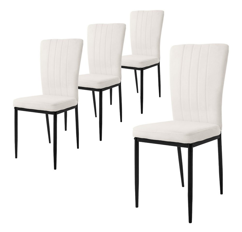 ML-DESIGN Stuhl Esszimmerstuhl mit Rückenlehne Samtbezug & Metallbeinen Küchenstühl (4 St), Polsterstuhl ergonomisch Esstisch-Stuhl Wohnzimmerstuhl von ML-DESIGN