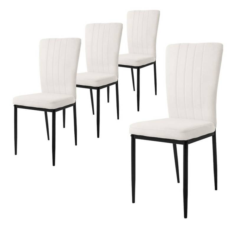 ML-DESIGN Stuhl Esszimmerstuhl mit Rückenlehne Samtbezug & Metallbeinen Küchenstühl (4 St), Polsterstuhl ergonomisch Esstisch-Stuhl Wohnzimmerstuhl von ML-DESIGN