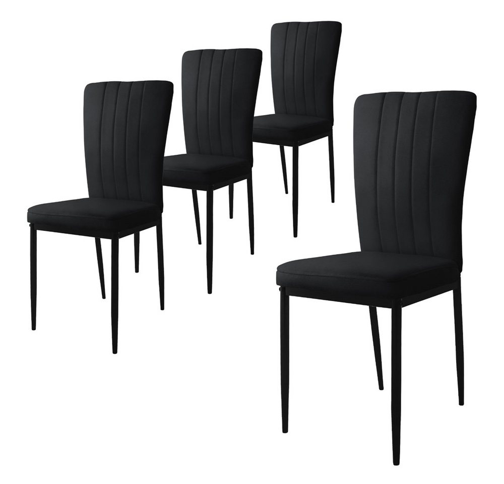 ML-DESIGN Stuhl Esszimmerstuhl mit Rückenlehne Samtbezug & Metallbeinen Küchenstühl (4 St), Polsterstuhl ergonomisch Esstisch-Stuhl Wohnzimmerstuhl von ML-DESIGN