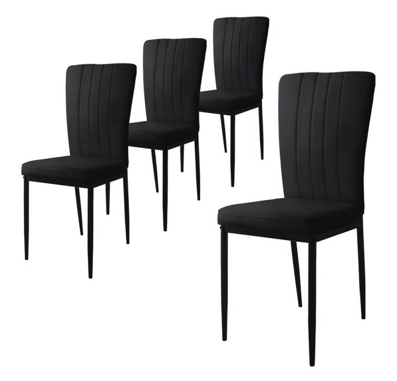 ML-DESIGN Stuhl Esszimmerstuhl mit Rückenlehne Samtbezug & Metallbeinen Küchenstühl (4 St), Polsterstuhl ergonomisch Esstisch-Stuhl Wohnzimmerstuhl von ML-DESIGN