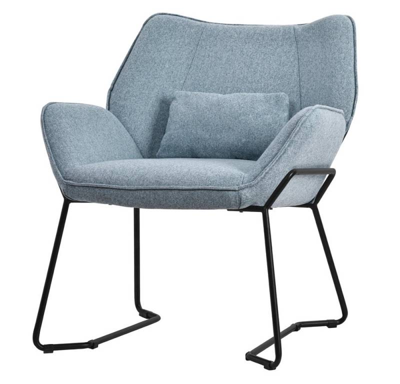 ML-DESIGN Stuhl Wohnzimmersessel komfortabler Polsterstuhl Lounge Sessel Akzentstuhl, Cocktailsessel + Rückenkissen ergonomischer Komfortsessel Leinenbezug von ML-DESIGN