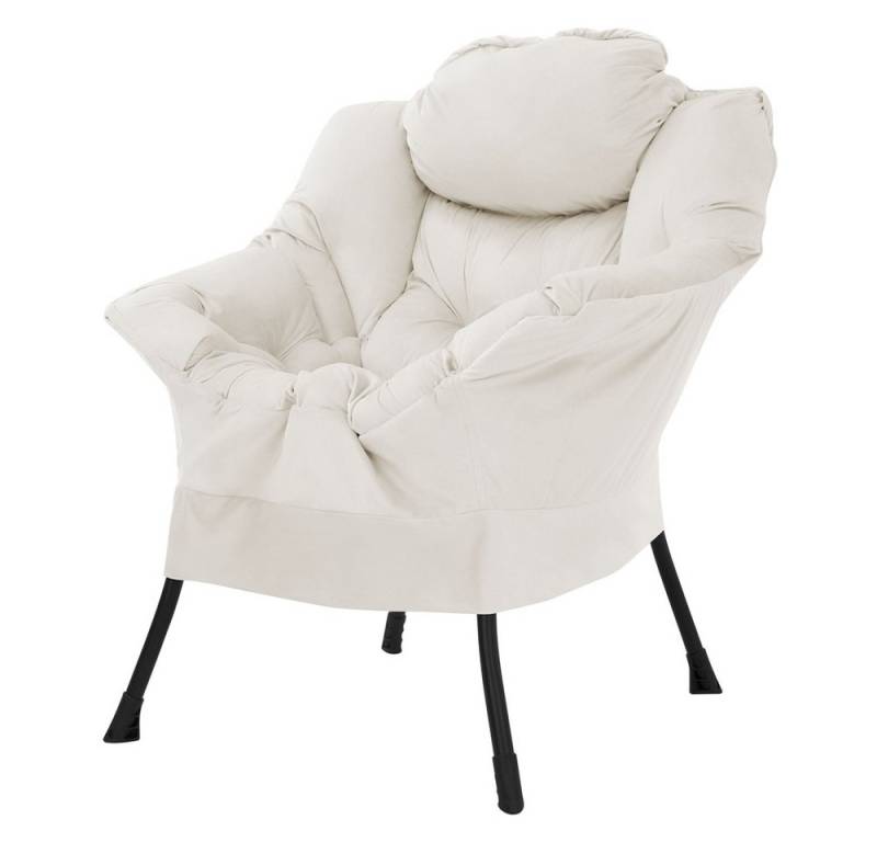 ML-DESIGN Stuhl Wohnzimmersessel komfortabler Polsterstuhl Lounge Sessel Akzentstuhl, Fernsehsessel mit Kopfkissen ergonomischer Komfortsessel Samt von ML-DESIGN