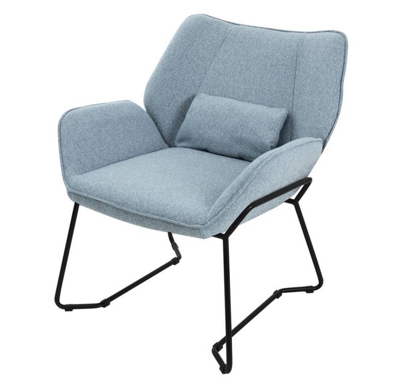ML-DESIGN Loungesessel Wohnzimmersessel komfortabler Polsterstuhl Lounge Sessel Relaxsessel (1-St), Cocktailsessel + Rückenkissen ergonomischer Komfortsessel Leinenbezug von ML-DESIGN