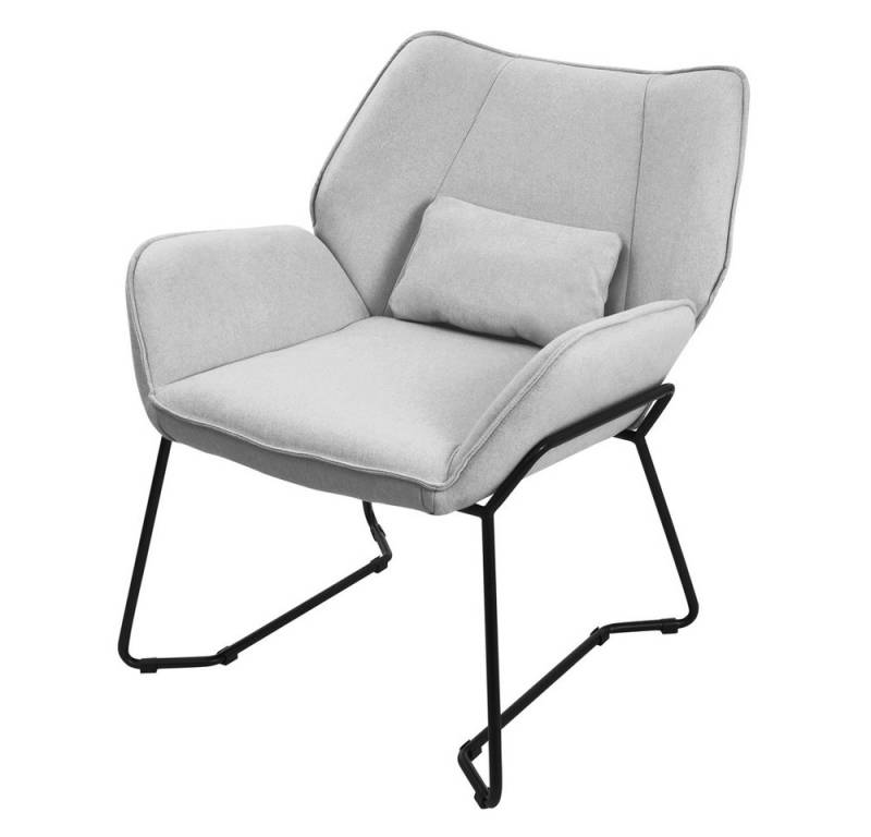 ML-DESIGN Loungesessel Wohnzimmersessel komfortabler Polsterstuhl Lounge Sessel Relaxsessel (1-St), Cocktailsessel + Rückenkissen ergonomischer Komfortsessel Leinenbezug von ML-DESIGN
