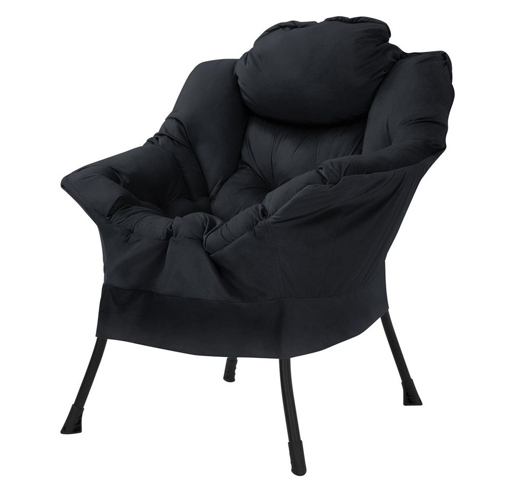 ML-DESIGN Stuhl Wohnzimmersessel komfortabler Polsterstuhl Lounge Sessel Akzentstuhl (1 St), Fernsehsessel mit Kopfkissen ergonomischer Komfortsessel Samt von ML-DESIGN
