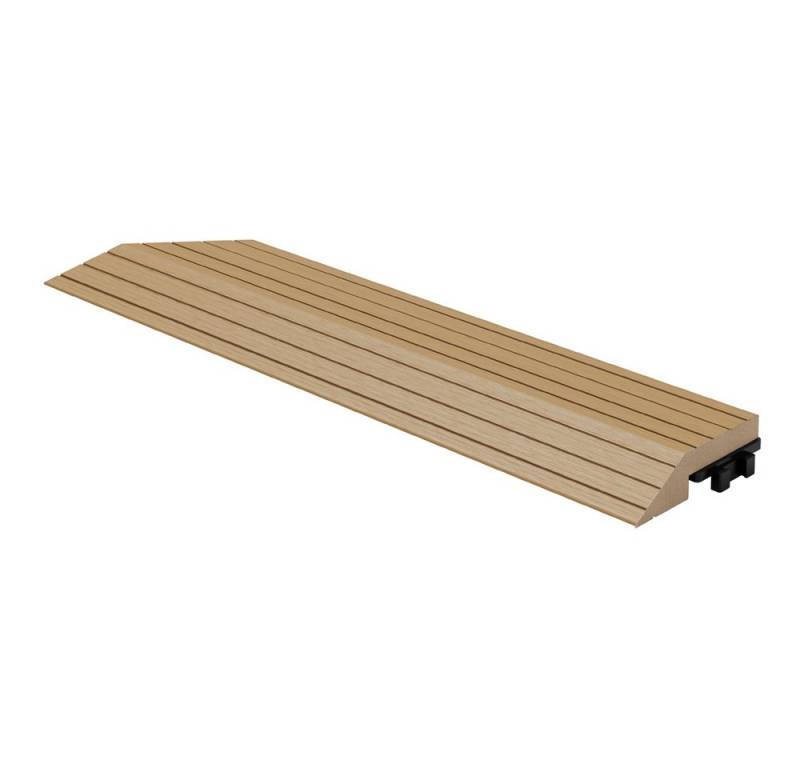ML-DESIGN Terrassendielen WPC Abschlussleiste Abdeckleiste für WPC Bodenbelag Terrassenfliesen, Randabschlussleiste Ecke links Teak 38x2x7,5 cm Eckleiste Umrandung von ML-DESIGN