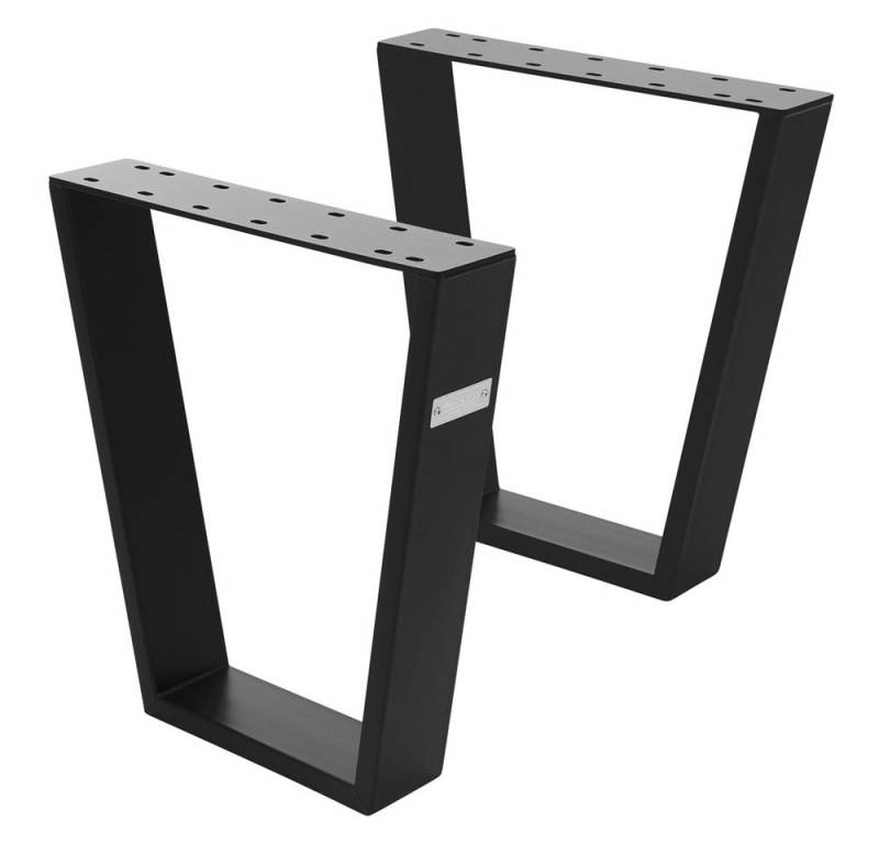 ML-DESIGN Tischbein 2er Set Tischbeine Trapez V-Form aus Stahl pulverbeschichtet, Bankkufen profil 8x2cm Metall Möbelfüße von ML-DESIGN