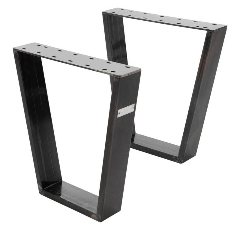 ML-DESIGN Tischbein 2er Set Tischbeine Trapez V-Form aus Stahl pulverbeschichtet, Bankkufen profil 8x2cm Metall Möbelfüße von ML-DESIGN