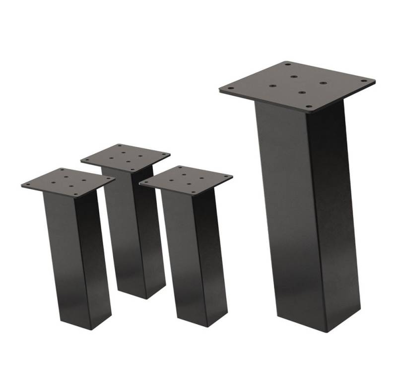 ML-DESIGN Tischbein 4er Set Tischbeine schräg Möbelfüße und Tischgestell aus Stahl, Bankkufen I-Design 30cm Dunkelgrau glänzend Möbelbeine 96° Neigung von ML-DESIGN