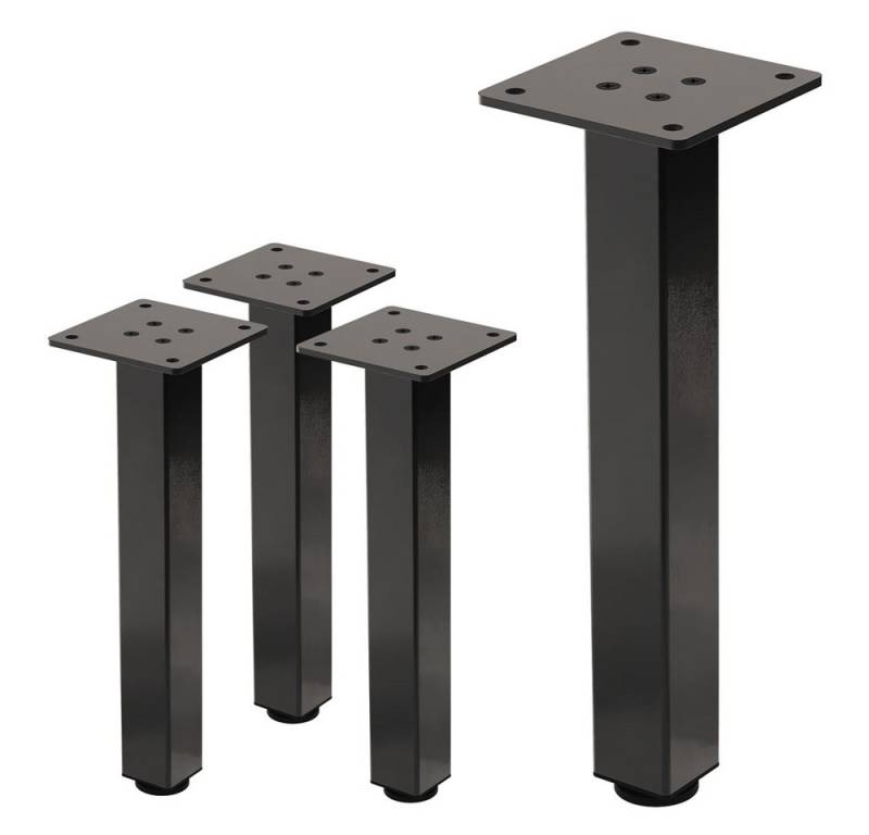 ML-DESIGN Tischbein 4er Set Tischkufen I-Design Möbelfüße und Tischgestell aus Stahl, 4er Set Bankkufen 30cm Dunkelgrau glänzend eckig Möbelbeine von ML-DESIGN