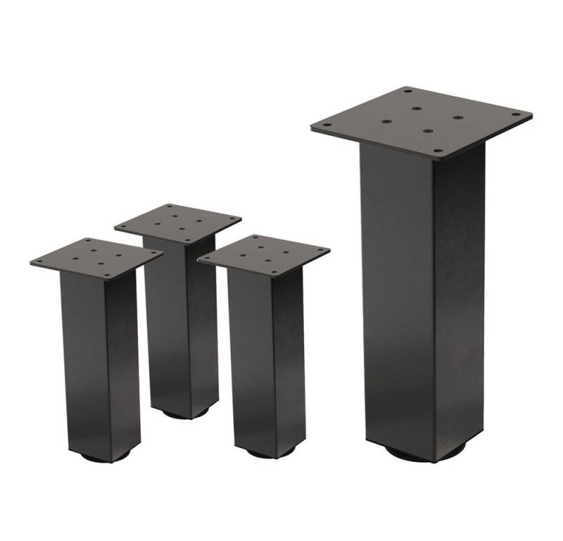 ML-DESIGN Tischbein 4er Set Tischkufen I-Design Möbelfüße und Tischgestell aus Stahl, 4er Set Bankkufen 30cm Dunkelgrau glänzend Möbelbeine von ML-DESIGN