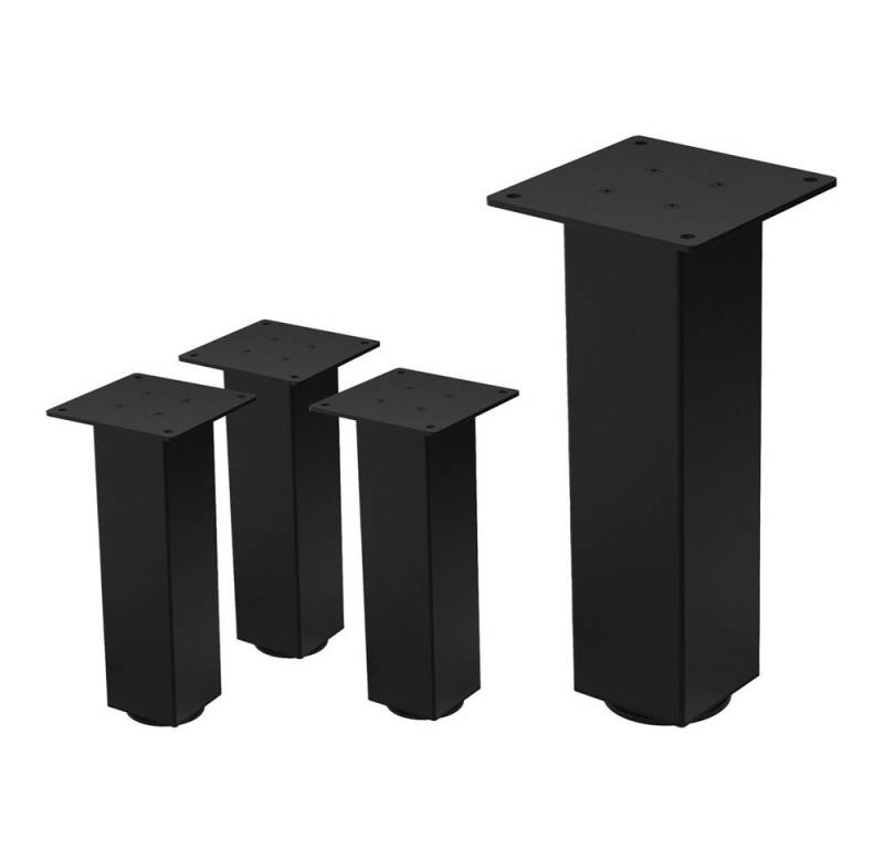 ML-DESIGN Tischbein 4er Set Tischkufen I-Design Möbelfüße und Tischgestell aus Stahl, 4er Set Bankkufen 30cm Schwarz glänzend Möbelbeine von ML-DESIGN