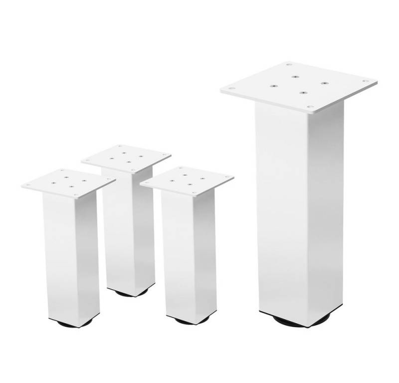 ML-DESIGN Tischbein 4er Set Tischkufen I-Design Möbelfüße und Tischgestell aus Stahl, 4er Set Bankkufen 30cm Weiß glänzend Möbelbeine von ML-DESIGN