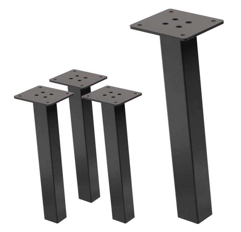 ML-DESIGN Tischbein 4er Set Tischkufen schräg Möbelfüße und Tischgestell aus Stahl I-Form, Bankkufen 30cm Dunkelgrau glänzend Möbelbeine 96° Neigung von ML-DESIGN