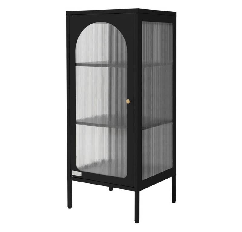 ML-DESIGN Vitrine Buffet Küchenschrank Vitrinenschrank für Geschirr Stauraumvitrine Wohnzimmer Vitrine Standschrank Metall Aktenschrank Bücherschrank von ML-DESIGN
