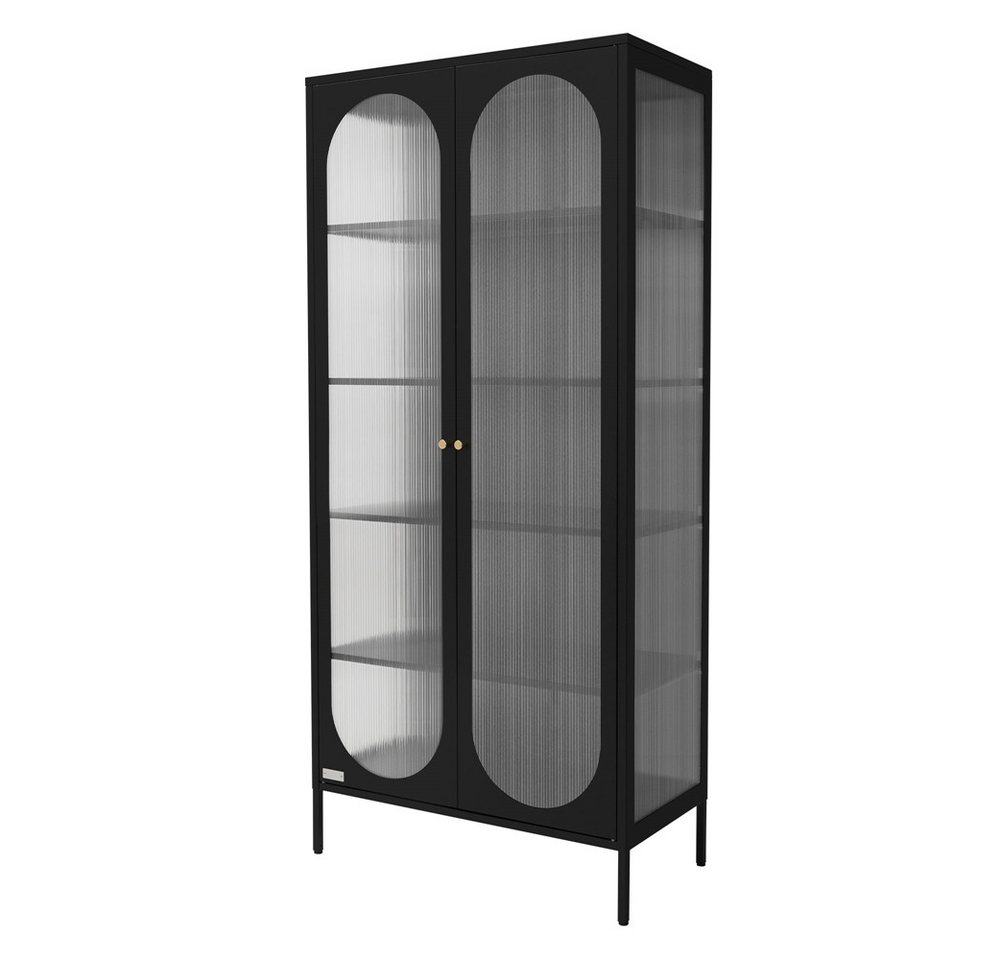 ML-DESIGN Vitrine Buffet Küchenschrank Vitrinenschrank für Geschirr Stauraumvitrine Wohnzimmer Vitrine Standschrank Metall Aktenschrank Hochschrank von ML-DESIGN