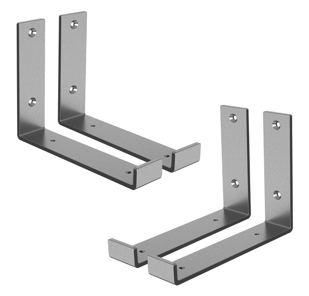 ML-DESIGN Wandregalhalter Regalhalterung L-Form aus Metall, Regalwinkel für Wandmontage, 4-tlg., Industrielle Wandregal Grau, Regalträger Regalhalterungen von ML-DESIGN