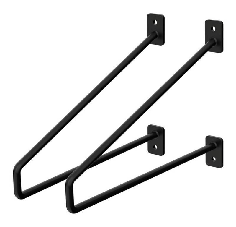 ML-DESIGN Wandregalhalter Regalhalterung Winkel Halterung für Regale & Konsolen Regalträger, 2-tlg., Regalstütze Haarnadel 2er Set solide Regalwinkel Industrial Metall von ML-DESIGN