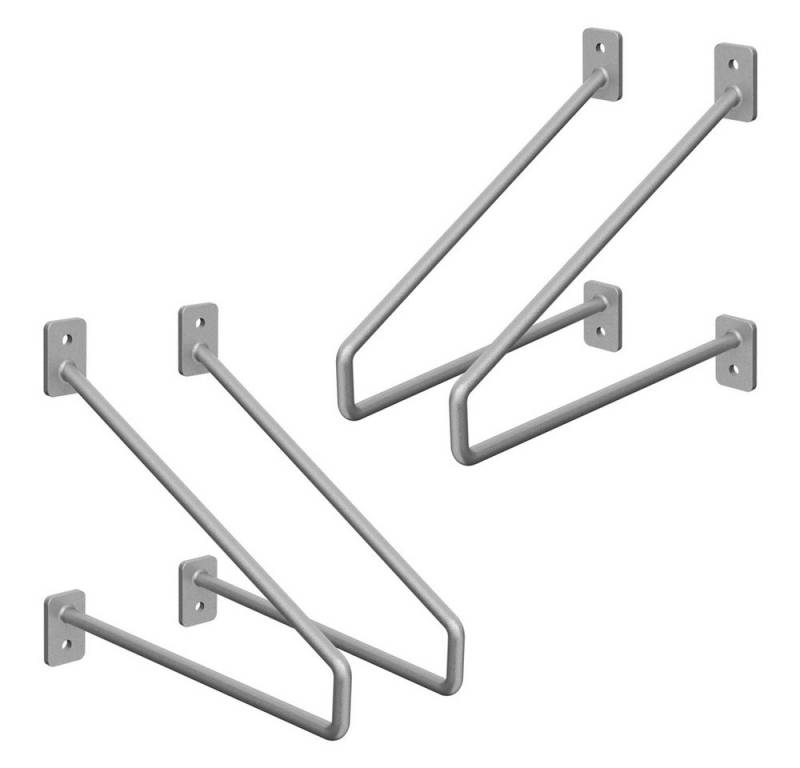 ML-DESIGN Wandregalhalter Regalhalterung Winkel Halterung für Regale & Konsolen Regalträger, 4-tlg., Regalstütze Haarnadel 4er Set solide Regalwinkel Industrial Metall von ML-DESIGN