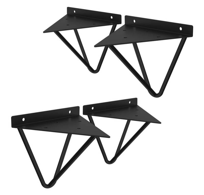 ML-DESIGN Wandregalhalter Regalhalterung Winkel Halterung für Regale & Konsolen Regalträger, 4-tlg., Regalstütze Prisma 4er Set solide Regalwinkel Industrial Metall von ML-DESIGN