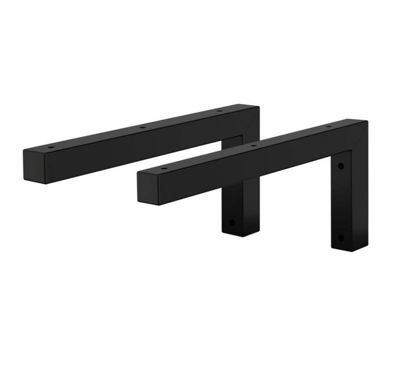 ML-DESIGN Wandregalhalter Wandkonsole Set für Waschtisch aus Stahl Regalhalter, 2-tlg., Regalwinkel L-Form Schwarz Konsolenträger Regalträger Halterung von ML-DESIGN