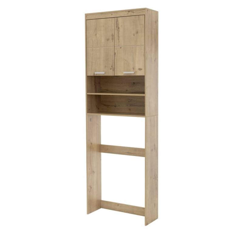 ML-DESIGN Waschmaschinenumbauschrank Badezimmerschrank für Waschmaschine Hochschrank Badmöbel Badregal Badregal mit Türen Eiche Umbauschrank Überbau Waschmaschinenüberbau von ML-DESIGN