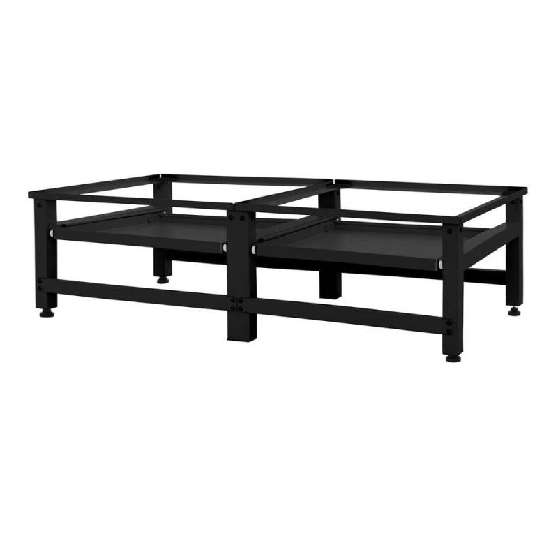 ML-DESIGN Waschmaschinenuntergestell Waschmaschinenzubehör Untergestell Unterbausockel Podest für Trockner, Doppel Waschmaschinen Unterbau ausziehbare Ablage 124x55x37cm Stahl von ML-DESIGN