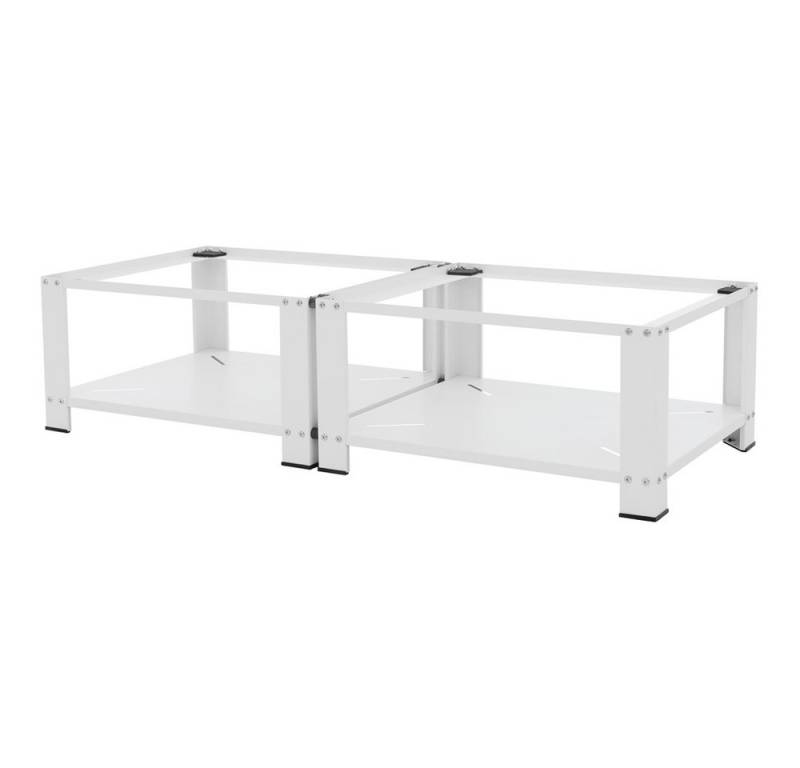 ML-DESIGN Waschmaschinenuntergestell Waschmaschinenzubehör Untergestell Unterbausockel Podest für Trockner, Doppel Waschmaschinen Unterbau mit Ablage 128x54x32cm Stahl Weiß von ML-DESIGN