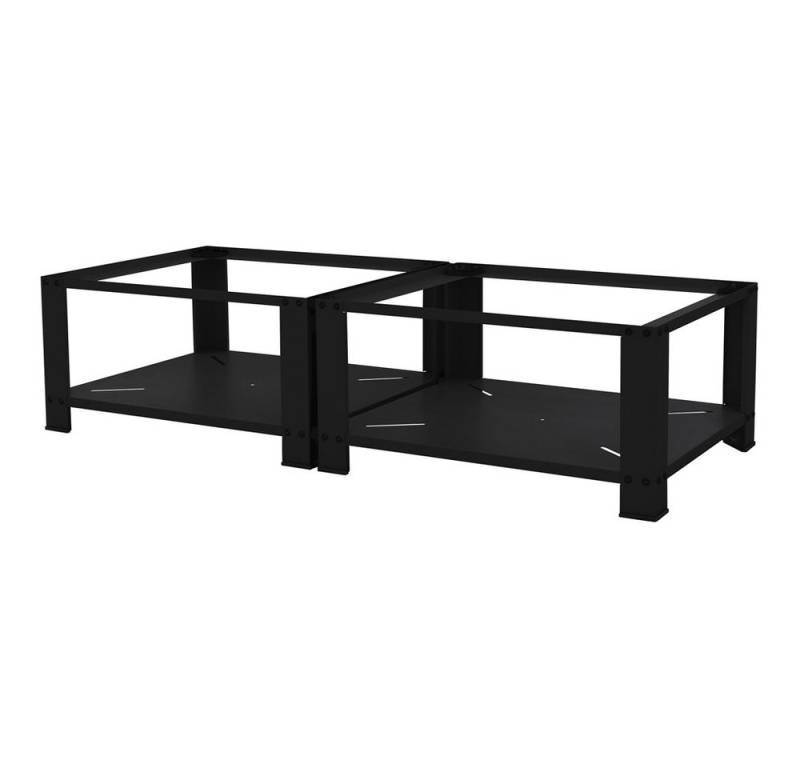 ML-DESIGN Waschmaschinenuntergestell Waschmaschinenzubehör Untergestell Unterbausockel Podest für Trockner, Doppel Waschmaschinen Unterbau mit Ablage 128x54x32cm Stahl schwarz von ML-DESIGN