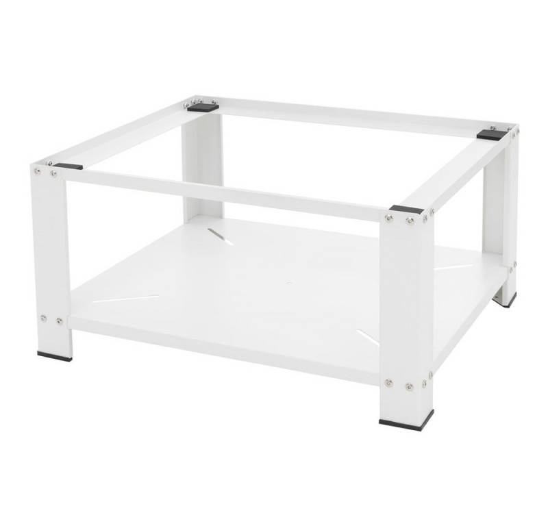 ML-DESIGN Waschmaschinenuntergestell Waschmaschinenzubehör Untergestell Unterbausockel Podest für Trockner, Waschmaschinen Unterbau mit Ablage 63x54x32cm Stahl Weiß von ML-DESIGN