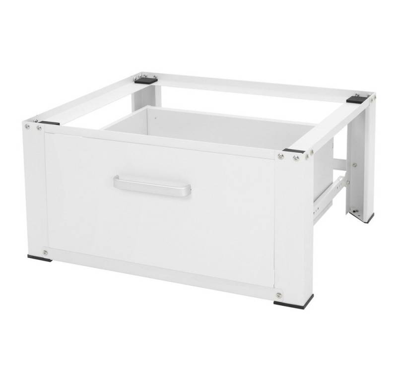 ML-DESIGN Waschmaschinenuntergestell Waschmaschinenzubehör Untergestell Unterbausockel Podest für Trockner, Waschmaschinen Unterbauschublade 63x54x31,5cm Stahl Weiß von ML-DESIGN